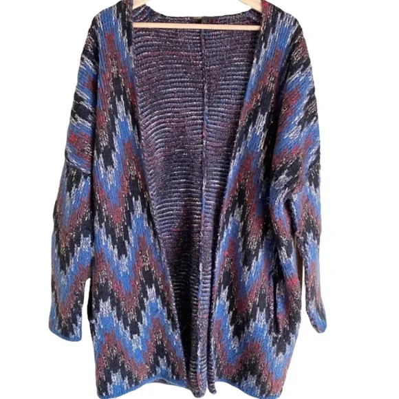 Maje Sweaters Maje Knitwear Intarsiaknit Zig Zag Cardigan Coat Poshmark